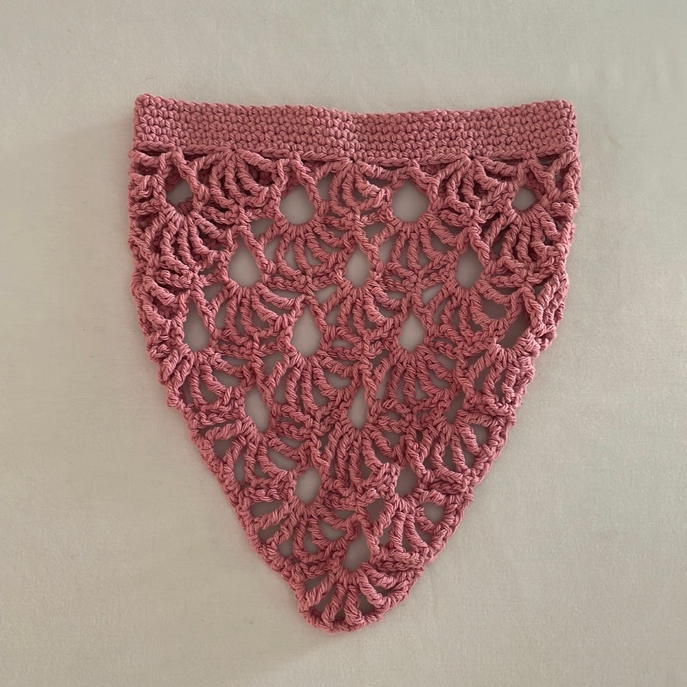 Handmade Pink Crochet Kerchief